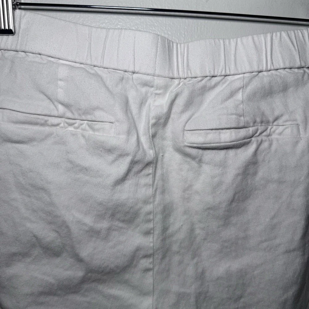 J JILL size‎ S Petite White Linen Blend Cropped Pants Lagenlook Artsy